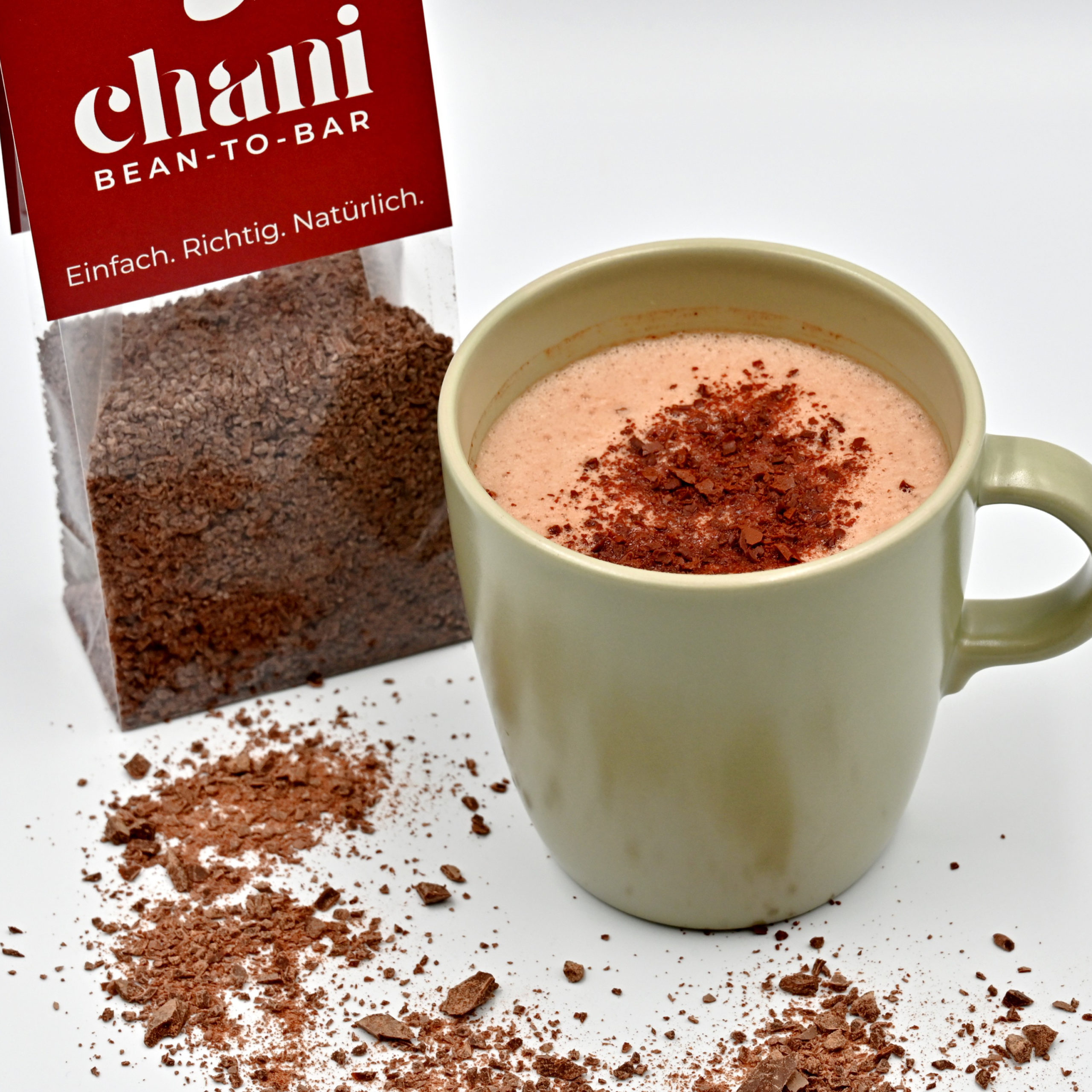 Schokoladenspäne zur Herstellung von Trinkschokolade bzw. Heisser Schoggi | Schokoladenmanufaktur Chani Schoggi aus Ebikon