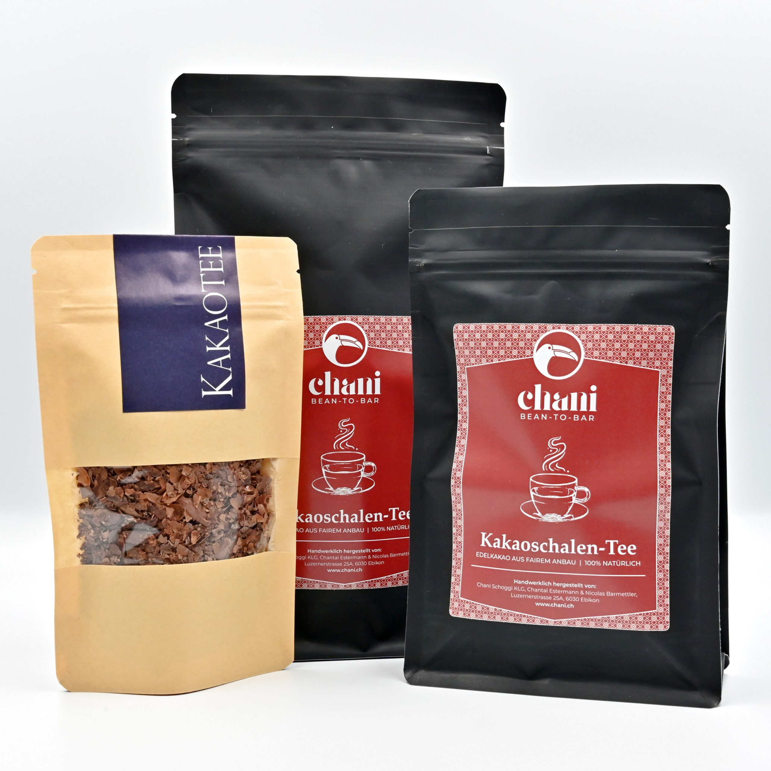 Kakaoschalen-Tee | Chani Schoggi Kakaoschalen zur Herstellung von Kakaotee bzw. Kakaoschalentee | Bean-to-Bar Schokoladenmanufaktur Chani Schoggi aus Luzern