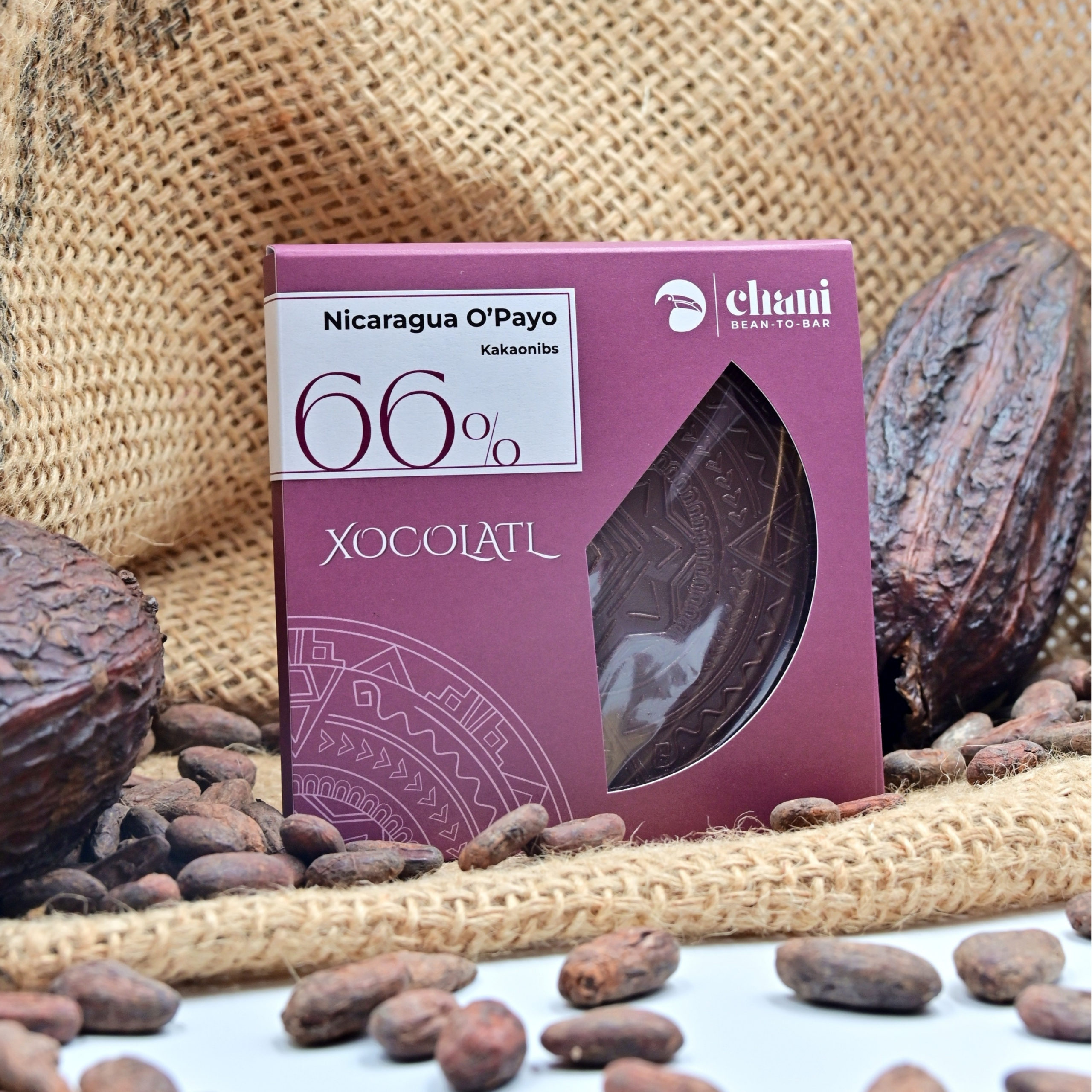 Nicaragua O'Payo Classico 66% mit Kakaonibs | Chani Schoggi Nicaragua O'Payo Classico 66% mit Kakaonibs